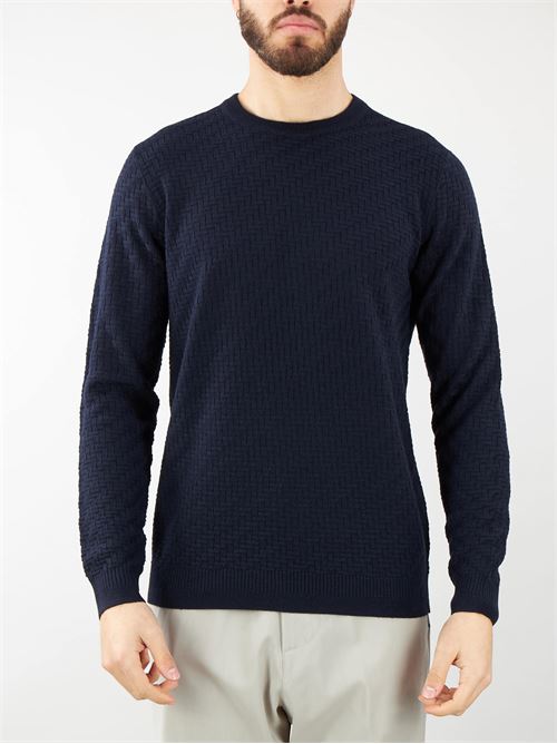 Wool and lyocell blend sweater with plain and purl stockinette stitch ASV Emporio Armani EMPORIO ARMANI |  | 3D1MY41MF2Z922